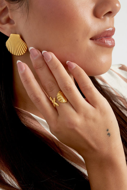 Verstelbare schelp- en zeesterring