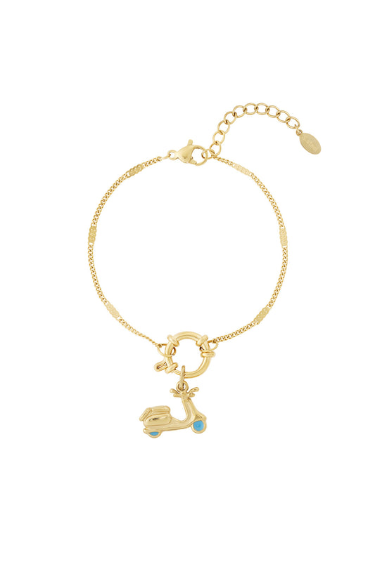 Armband met scooterbedel en verwisselbare hangers