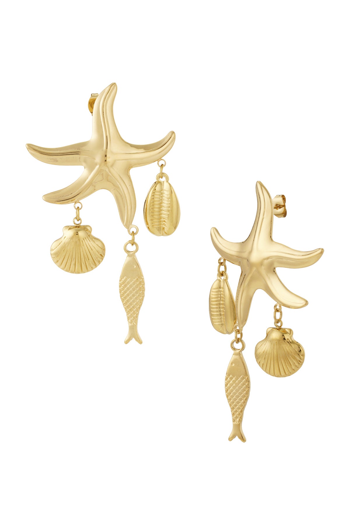 Zeester charme statement oorbellen