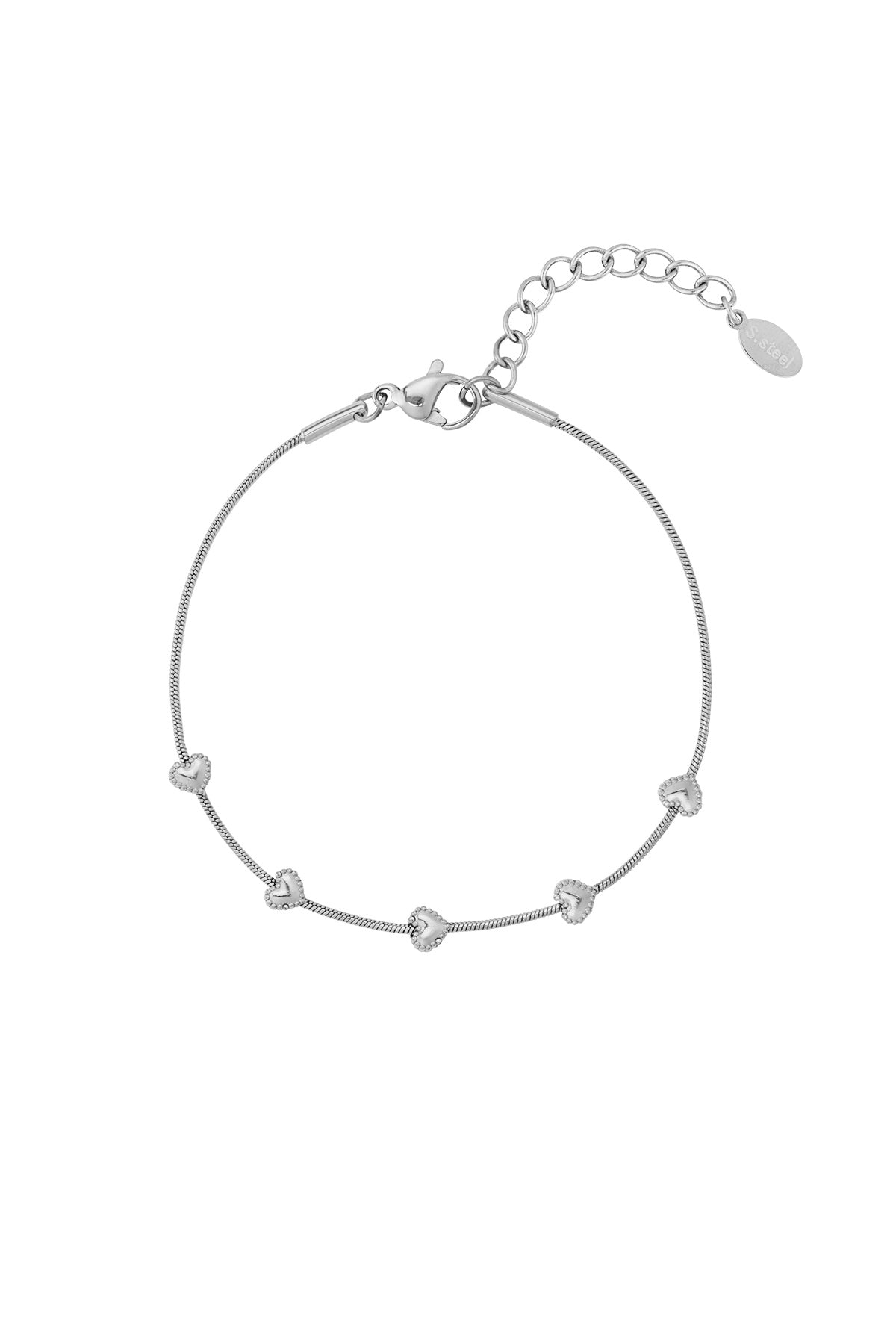 Armband met sierlijke hartjes
