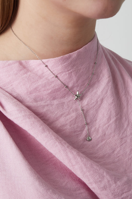 Ketting met zeester en schelp bedel