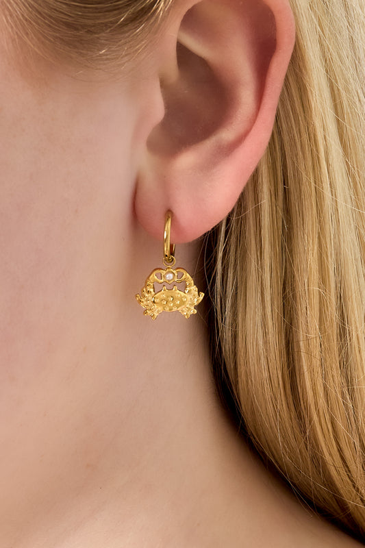 Krab bedel oorbellen