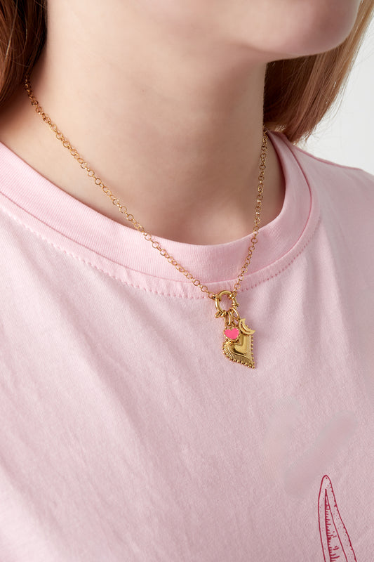 Ketting met hartjes en maan