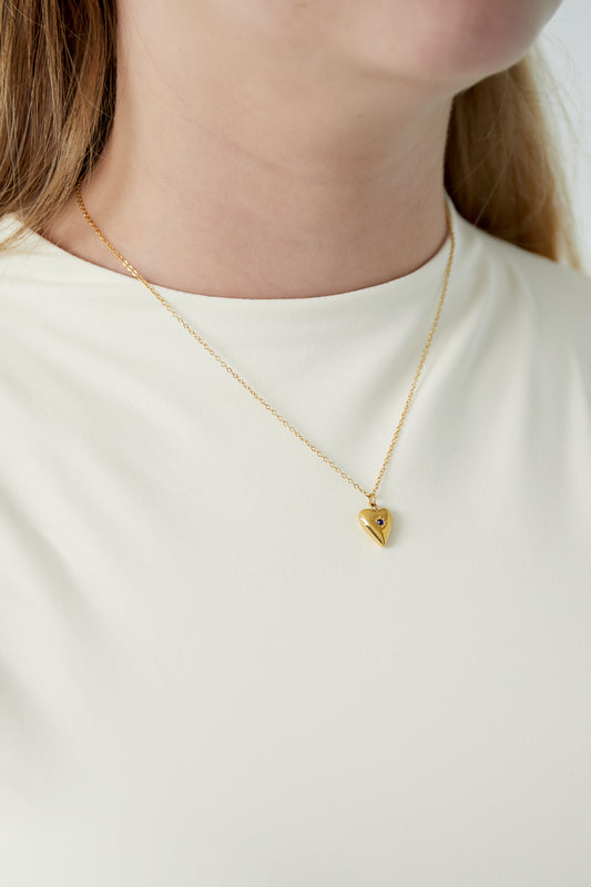 Geboortesteen hart hanger ketting