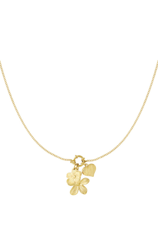 Bloemenketting met speelse bedeltjes