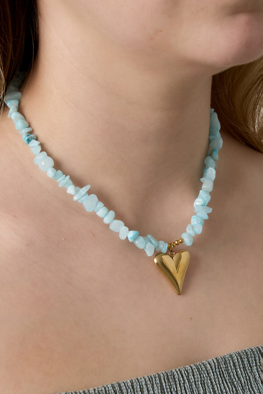 Kralenketting met hartbedel