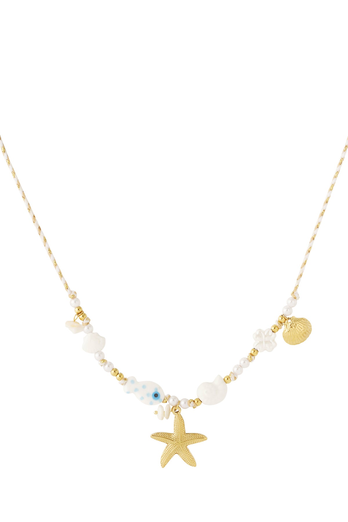 Ketting met schelpen en zeesterren
