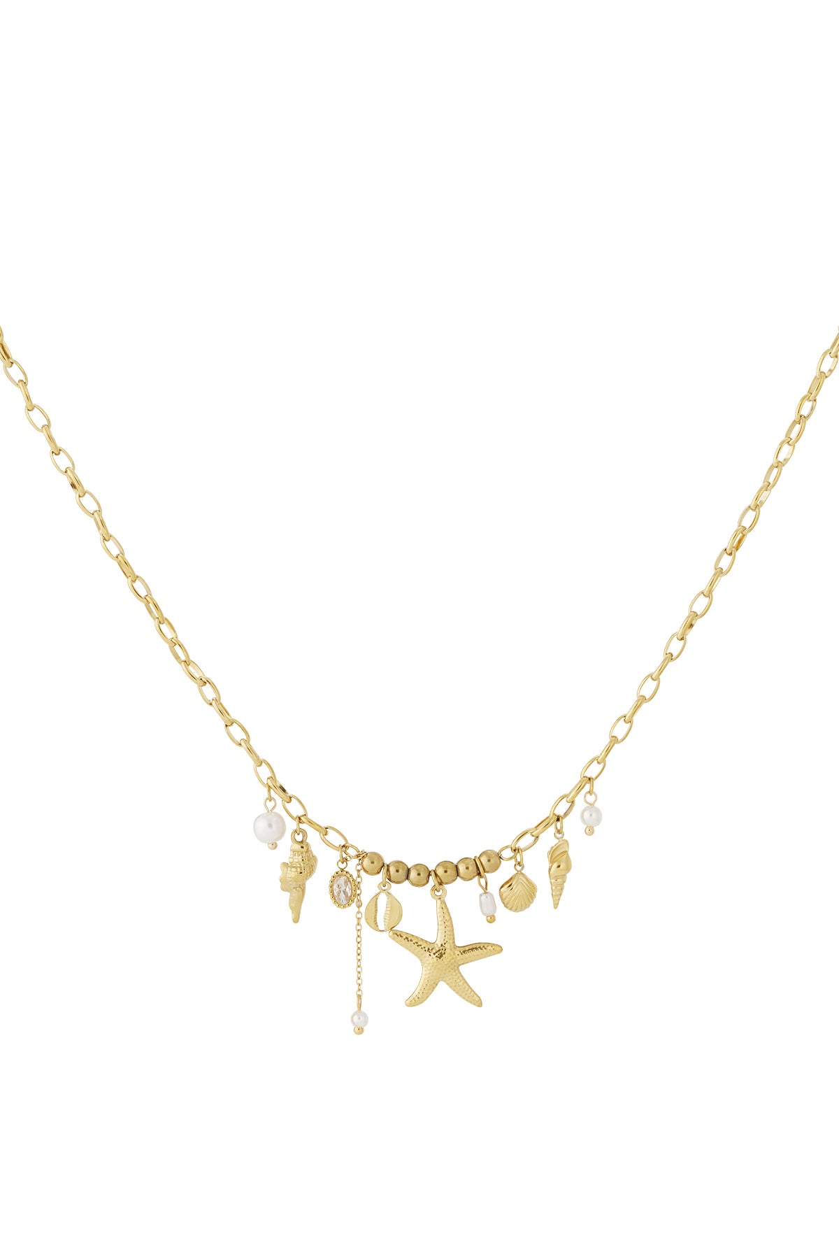 Ketting met bedels en parels