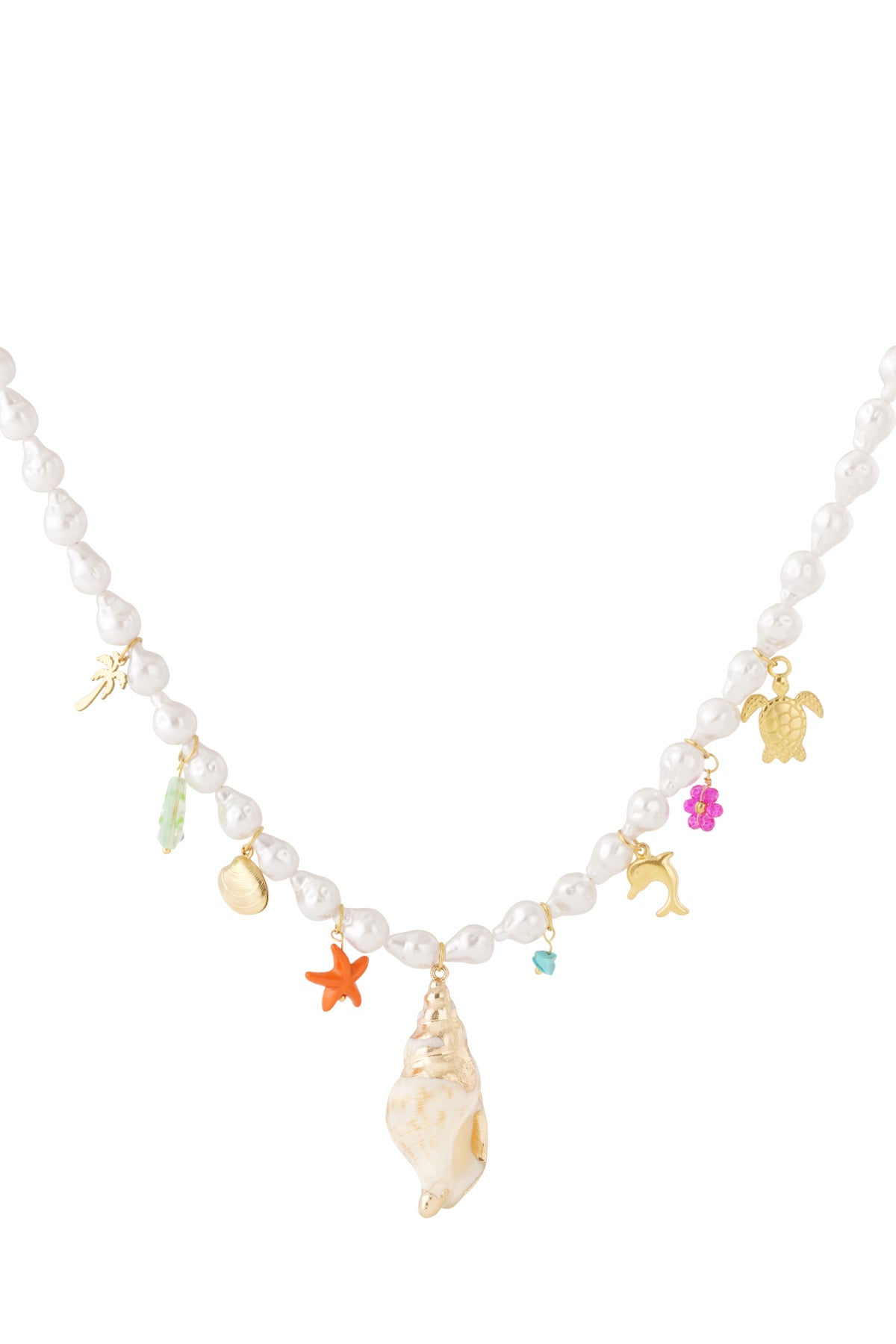 Ketting met parelkralen en zomerbedels