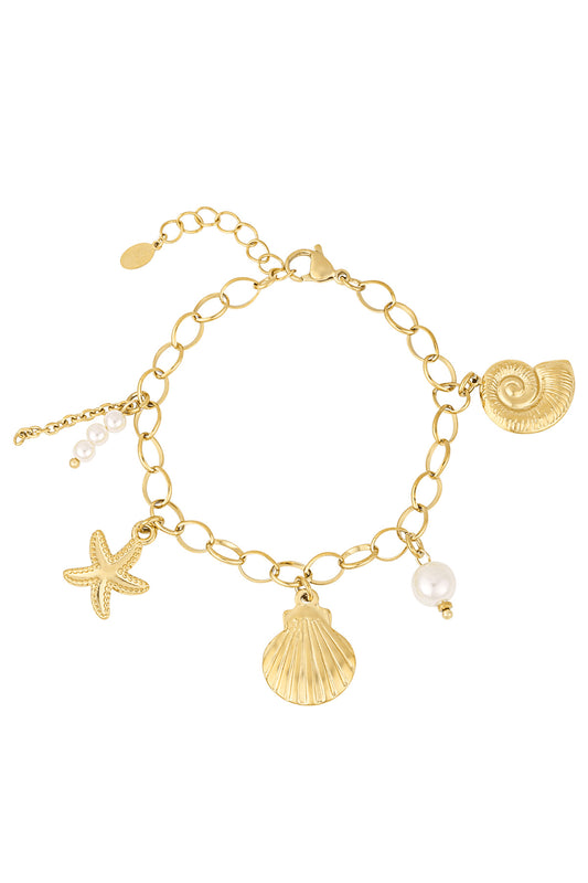 Armband met schelpen- en zeesterbedel