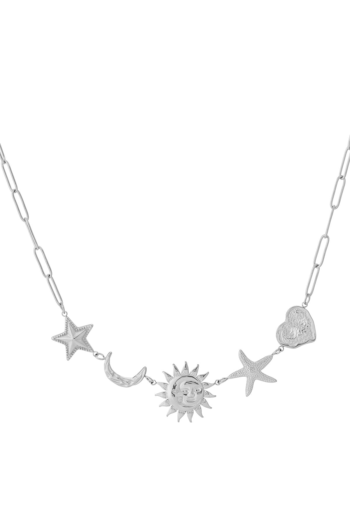 Ketting met zon-, maan- en sterbedels