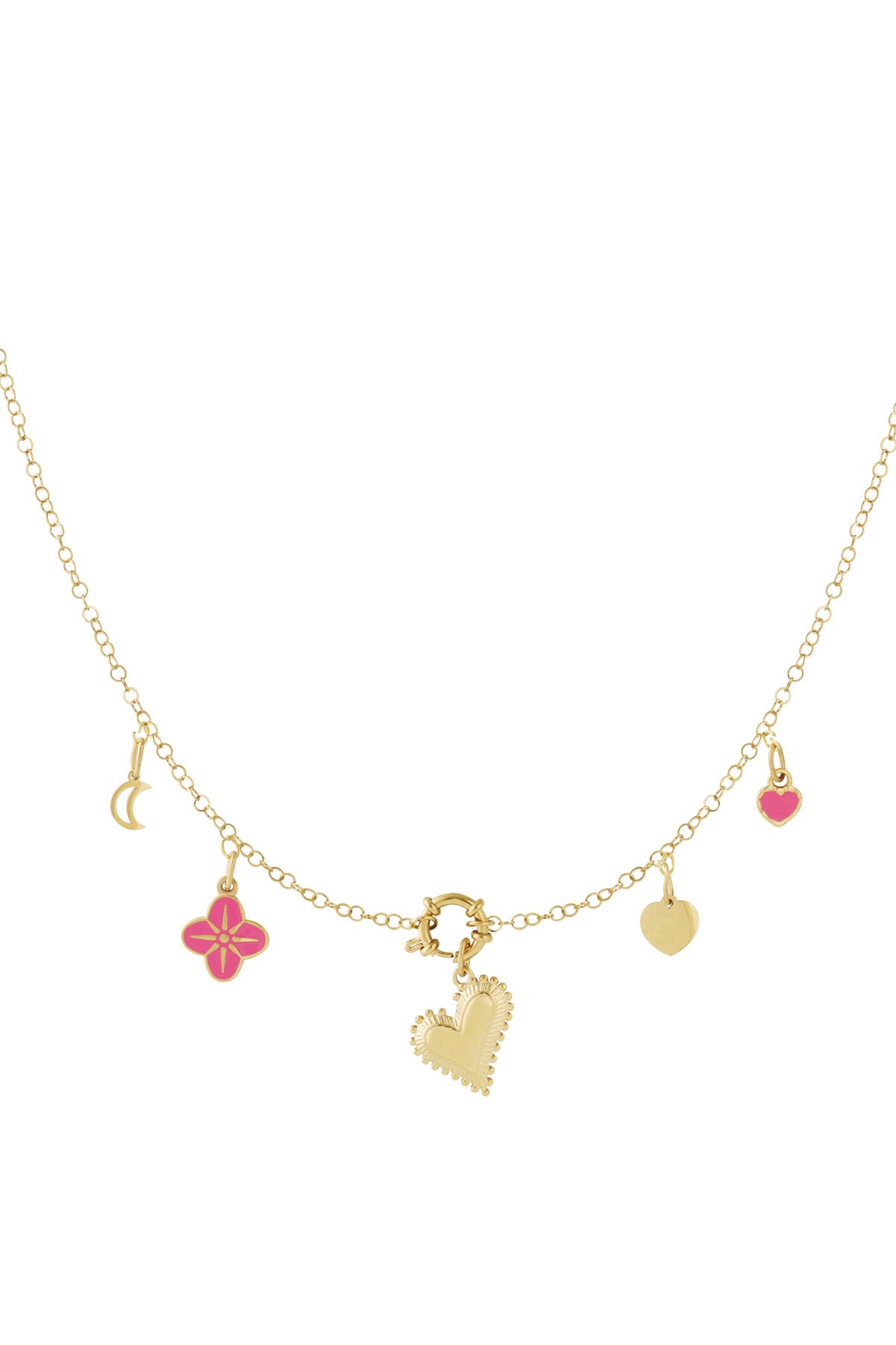 Ketting met hartjes en maan