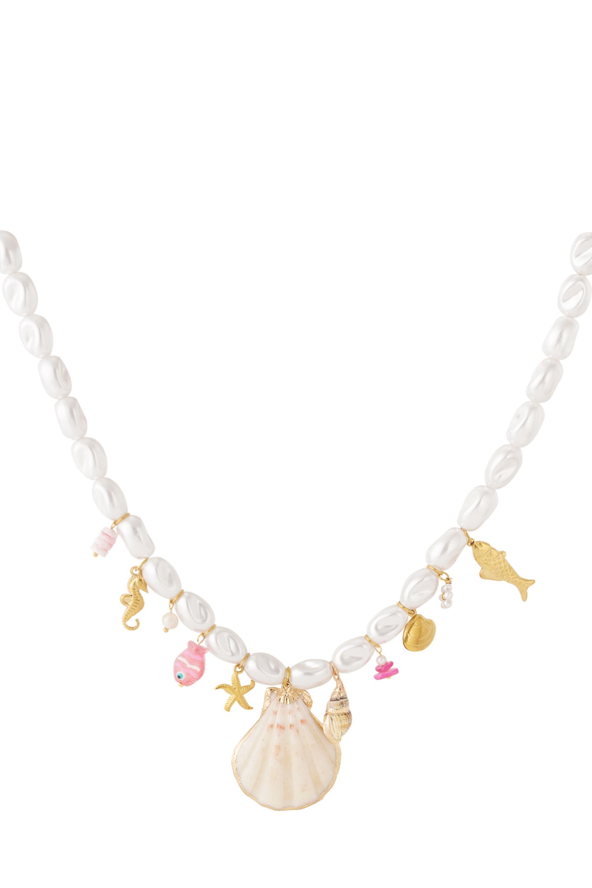 Ketting met parels en zeebedels