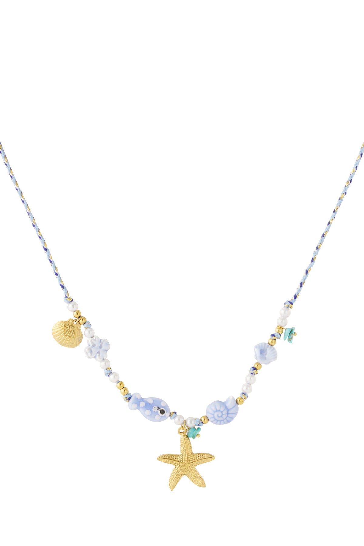 Ketting met schelpen en zeesterren