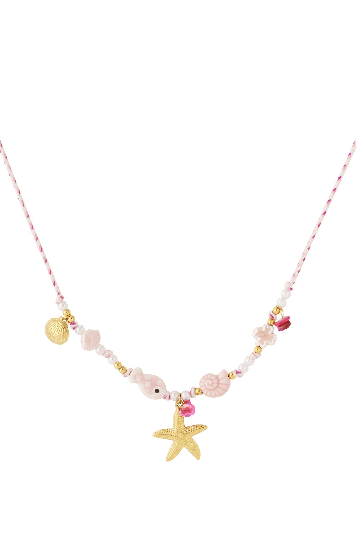 Ketting met schelpen en zeesterren