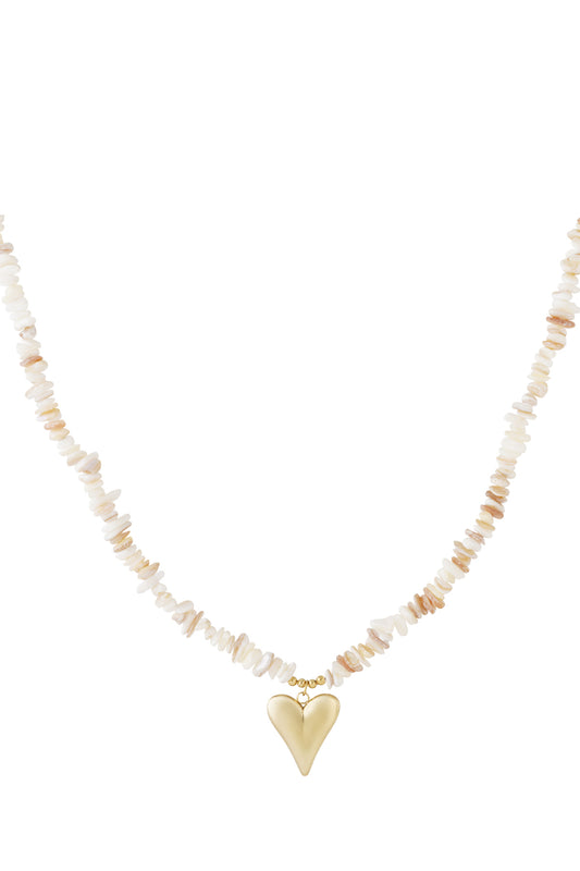 Kralenketting met hartbedel