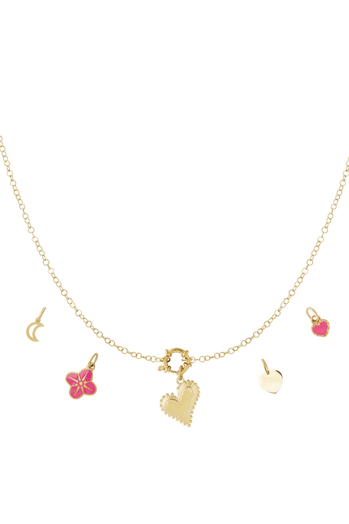 Ketting met hartjes en maan